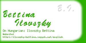 bettina ilovszky business card